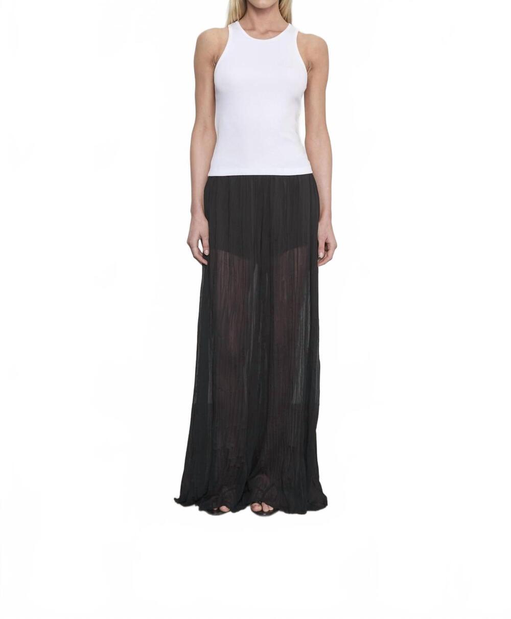NEW ENZA COSTA plisse palazzo pant in black